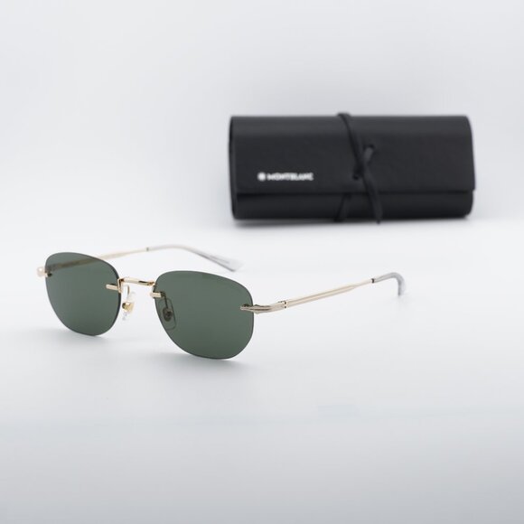 Montblanc MB0303S 001 Square Sunglasses - Gold/Grey